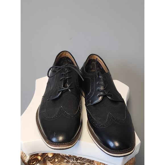 NWOT Men's Steve Madden Black Vikkin Shoes Round Toe Design 12 - Picture 1 of 5